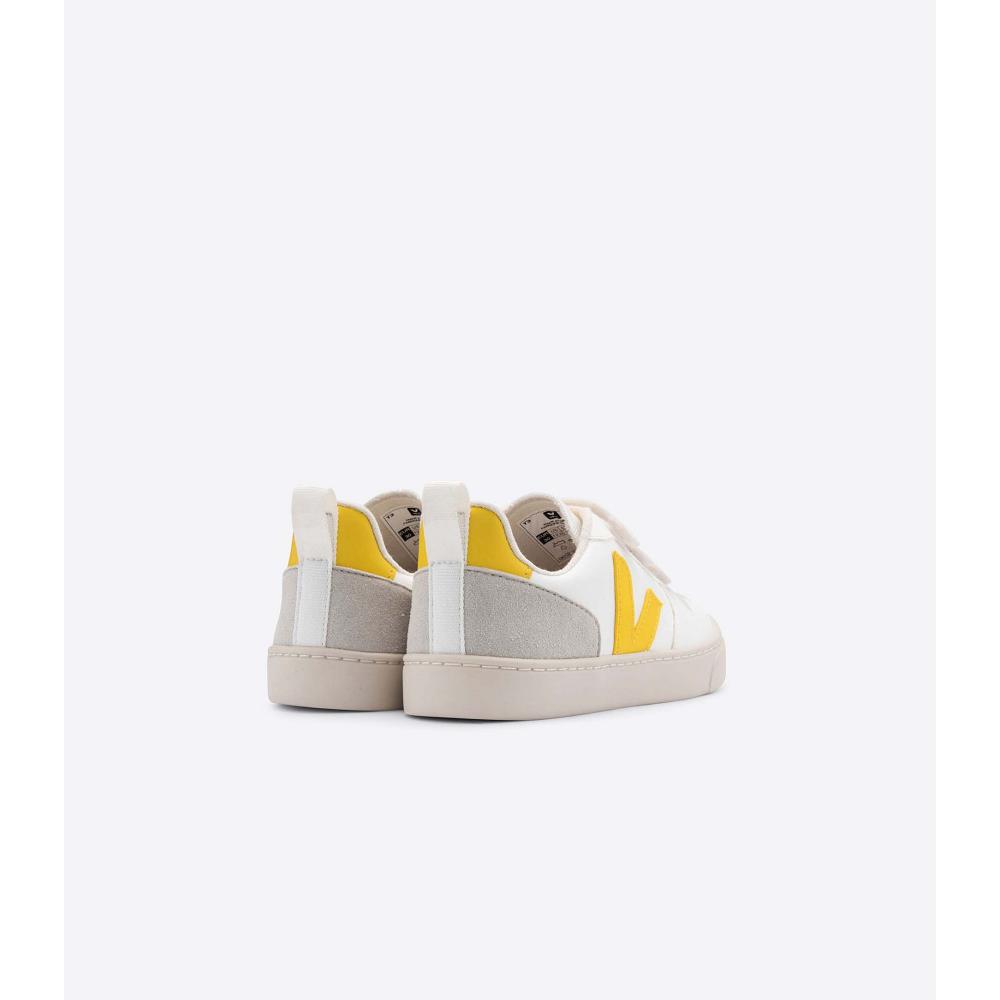 Kids' Veja V-10 CWL Sneakers White/Yellow | SG 860AHK